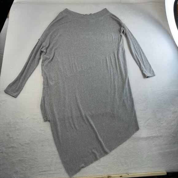We The Free People L Large Grapevine Asymmetric Tunic Top Gray Boho Oversized - Picture 12 of 13